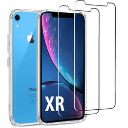 Obal iPhone XR a 2 ochranna obrazovky - TPU - Priehľadná