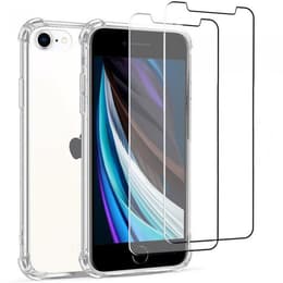 Obal iPhone SE (2022/2020)/8/7/6/6S a 2 ochranna obrazovky - TPU - Priehľadná
