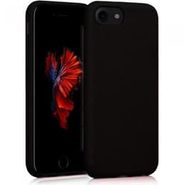 Obal iPhone SE (2022/2020)/8/7/6/6S - Prírodný materiál - Čierna