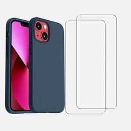 Obal iPhone 13 mini a 2 ochranna obrazovky - Silikón - Námornícka modrá