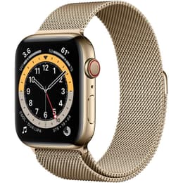 Apple Watch Series 6 (2020) GPS + mobilná sieť 44 mm - Nerezová Zlatá - Milanese loop Zlatá
