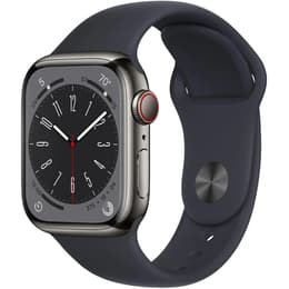 Apple Watch (Series 8) 2022 GPS + mobilná sieť 41mm - Nerezová Grafitová - Sport band Čierna
