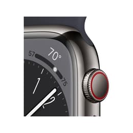Apple Watch Series 8 (2022) GPS + mobilná sieť 41 mm - Nerezová Grafitová - Sport band Čierna