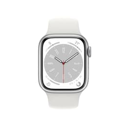 Apple Watch (Series 8) 2022 GPS + mobilná sieť 45mm - Nerezová Strieborná - Sport band Biela