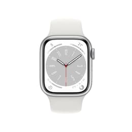 Apple Watch Series 8 (2022) GPS + mobilná sieť 45 mm - Nerezová Strieborná - Sport band Biela
