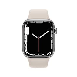 Apple Watch (Series 7) 2021 GPS + mobilná sieť 45mm - Hliníková Strieborná - Sport band Biela