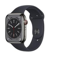 Apple Watch (Series 8) 2022 GPS + mobilná sieť 45mm - Nerezová Sivá - Sport band Čierna