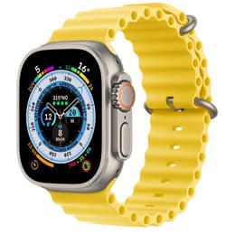 Apple Watch (Ultra) 2022 GPS + mobilná sieť 49mm - Titánová Sivá - Oceánska kapela Žltá