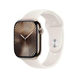 Apple Watch Series 9 (2023) GPS + mobilná sieť 41 mm - Nerezová Zlatá - Sport band Starlight