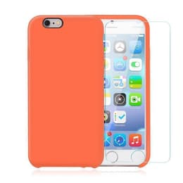 Obal iPhone 6 Plus/6S Plus a 2 ochranna obrazovky - Silikón - Oranžová