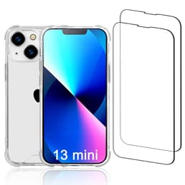 Obal iPhone 13 mini a 2 ochranna obrazovky - Recyklovaný plast - Priehľadná