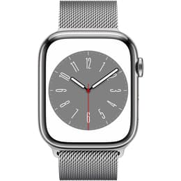 Apple Watch (Series 8) 2022 GPS + mobilná sieť 45mm - Nerezová Strieborná - Milanese loop Strieborná