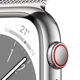 Apple Watch Series 8 (2022) GPS + mobilná sieť 45 mm - Nerezová Strieborná - Milanese loop Sivá