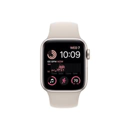 Apple Watch (Series SE) 2020 GPS + mobilná sieť 44mm - Hliníková Zlatá - Sport band Biela