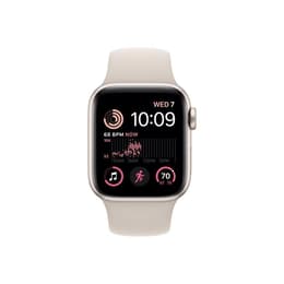 Apple Watch Series SE 1 (2020) GPS + mobilná sieť 44 mm - Hliníková Zlatá - Sport band Biela