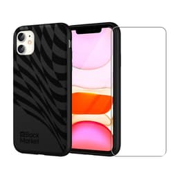 Back Market Obal iPhone 11 a ochranný displej - 100% biologicky rozložiteľné - Čierny - Vlnkový Vzor