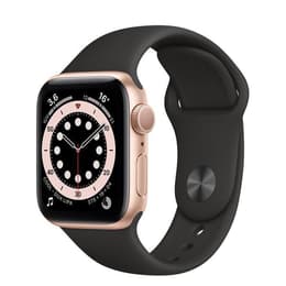 Apple Watch (Series 5) 2019 GPS + mobilná sieť 44mm - Nerezová Zlatá - Sport band Čierna