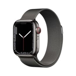 Apple Watch (Series 7) 2021 GPS + mobilná sieť 41mm - Nerezová Čierna - Milanese loop Čierna