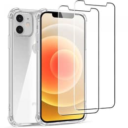 Obal iPhone 12 mini a 2 ochranna obrazovky - TPU - Priehľadná