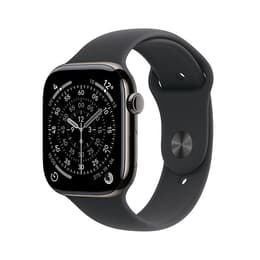 Apple Watch Series 11 (2025) GPS + mobilná sieť 46 mm - Titánová Prírodný - Sport band Čierna