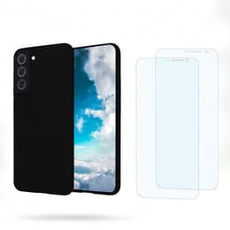 Obal Galaxy S22 5G a 2 ochranna obrazovky - Silikón - Čierna