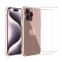 Obal iPhone 16 Pro a 2 ochranna obrazovky - TPU - Priehľadná