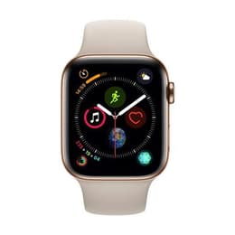 Apple Watch (Series 5) 2019 GPS 44mm - Nerezová Zlatá - Sport band Piesková sivá