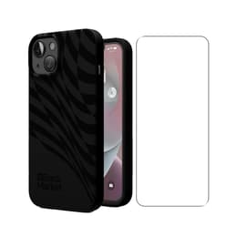 Back Market Obal iPhone 14 a ochranný displej - 100% biologicky rozložiteľné - Čierny - Vlnkový Vzor