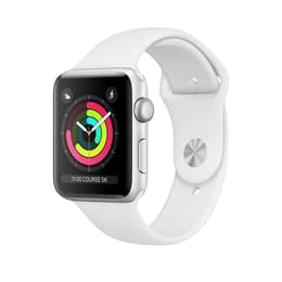 Apple Watch (Series 3) 2017 GPS 38mm - Hliníková Strieborná - Sport Loop Biela