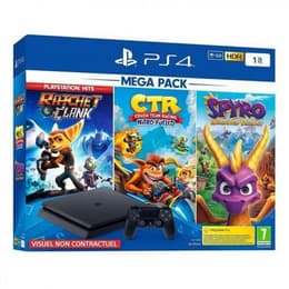 PlayStation 4 Slim 1000GB - Čierna + Crash Team Racing + Spyro Reignited Trilogy + Ratchet & Clank