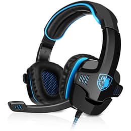 Slúchadlá Sades SA-901 gaming drôtové Mikrofón - Čierna/Modrá