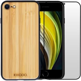Obal iPhone 8 a ochranný displej - Drevo - Čierna