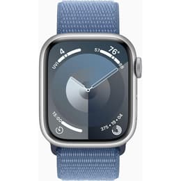 Apple Watch Series 9 (2023) GPS 41 mm - Hliníková Strieborná - Sport loop Modrá