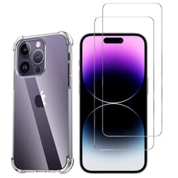 Obal iPhone 15 Pro Max a 2 ochranna obrazovky - TPU - Priehľadná
