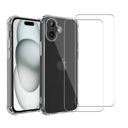 Obal iPhone 16 a 2 ochranna obrazovky - TPU - Priehľadná