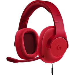 Slúchadlá Logitech G433 Potláčanie hluku gaming drôtové Mikrofón - Červená
