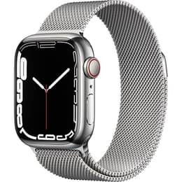 Apple Watch (Series 7) 2021 GPS + mobilná sieť 45mm - Nerezová Strieborná - Milanese loop Strieborná