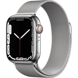 Apple Watch Series 7 (2021) GPS + mobilná sieť 45 mm - Nerezová Strieborná - Milanese loop Sivá