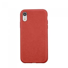 Obal iPhone XR - Prírodný materiál - Červená