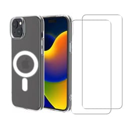 Obal iPhone 15 a 2 ochranna obrazovky - TPU - Priehľadná