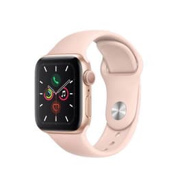 Apple Watch Series 5 (2019) GPS + mobilná sieť 44 mm - Nerezová Zlatá - Sport band Ružová