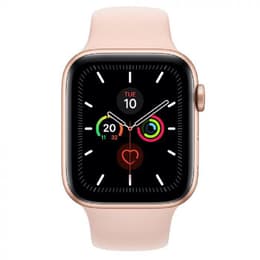 Apple Watch (Series 5) 2019 GPS + mobilná sieť 44mm - Nerezová Zlatá - Sport band Piesková ružová