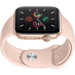 Apple Watch (Series 5) 2019 GPS + mobilná sieť 44mm - Nerezová Zlatá - Sport band Piesková ružová