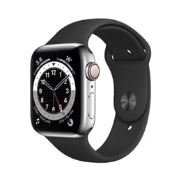 Apple Watch (Series 6) 2020 GPS + mobilná sieť 44mm - Titánová Strieborná - Sport band Čierna