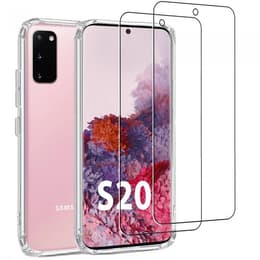 Obal Galaxy S20 a 2 ochranna obrazovky - TPU - Priehľadná