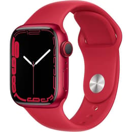 Apple Watch Series 7 (2021) GPS + mobilná sieť 41 mm - Hliníková Červená - Sport band Červená