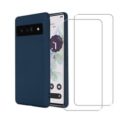 Obal Google Pixel 7 a 2 ochranna obrazovky - Silikón - Námornícka modrá