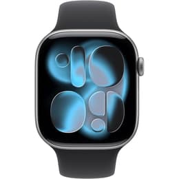 Apple Watch Series 11 (2025) GPS + mobilná sieť 46 mm - Hliníková Strieborná - Sport band Čierna