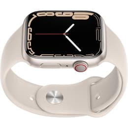 Apple Watch (Series 7) 2021 GPS + mobilná sieť 45mm - Hliníková Starlight - Sport band Hviezdne svetlo