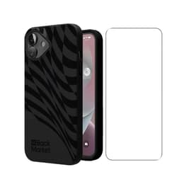 Back Market Obal iPhone 16 a ochranný displej - 100% biologicky rozložiteľné - Čierny - Vlnkový Vzor